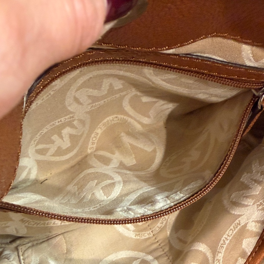 Michael Kors Brown Leather Satchel with Silver Hardware - Picture 6 of 9